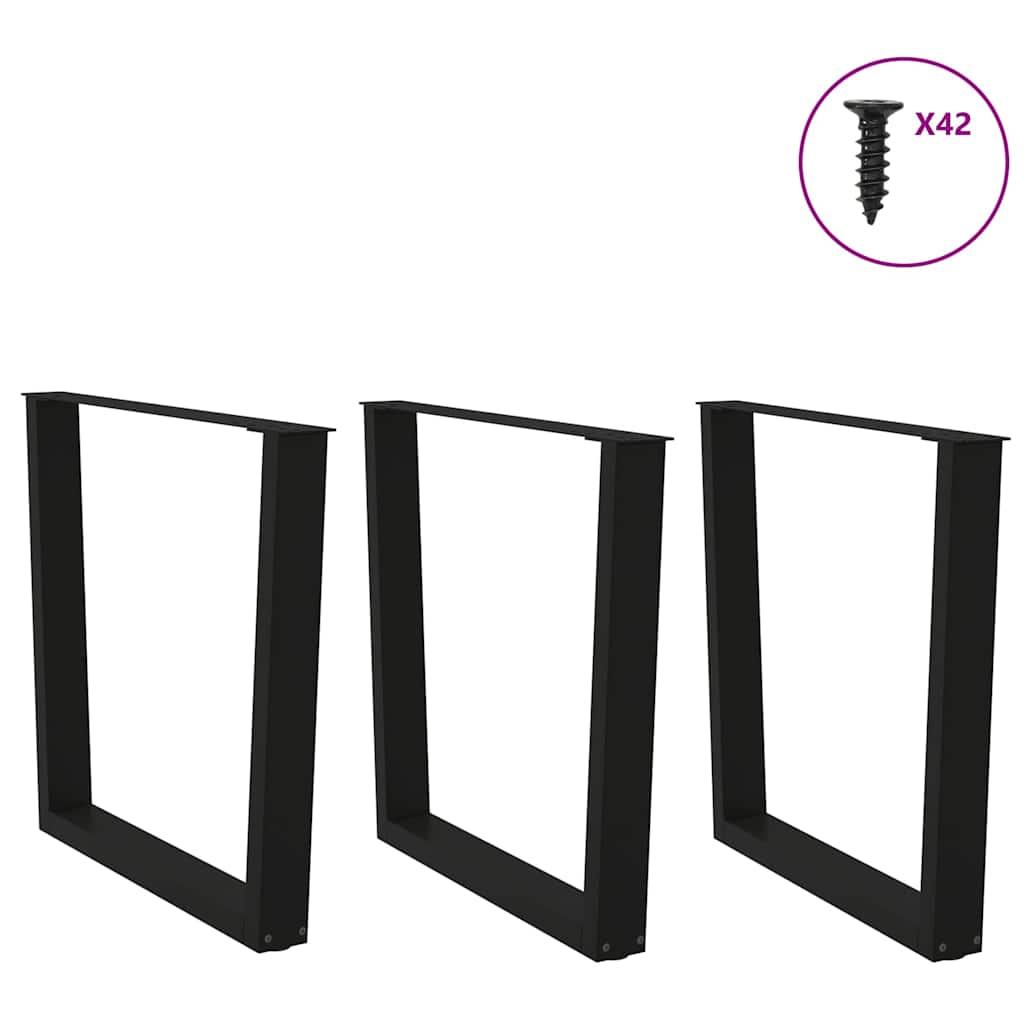 Pieds de table à manger en V 3 pièces Noir 90 x (72-73,3) cm Acier - XIOS