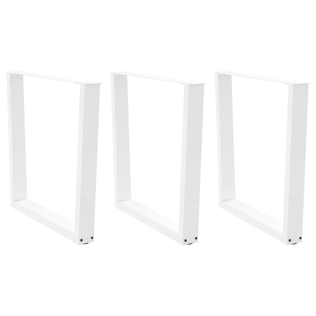 Pieds de table à manger en V 3 pièces Blanc 90 x (72-73,3) cm Acier - XIOS
