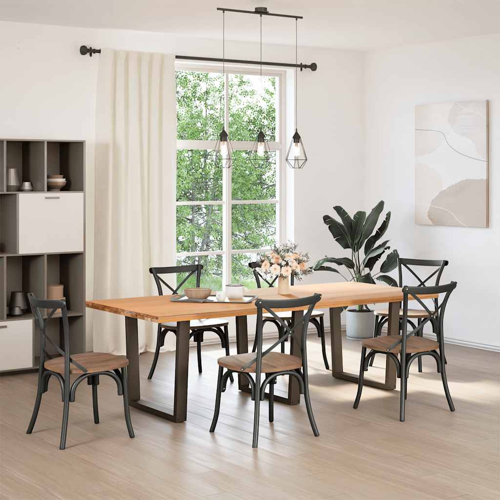 Pieds de table à manger en forme de V, 3 pièces, acier naturel, 90 x (72-73,3) cm - XIOS