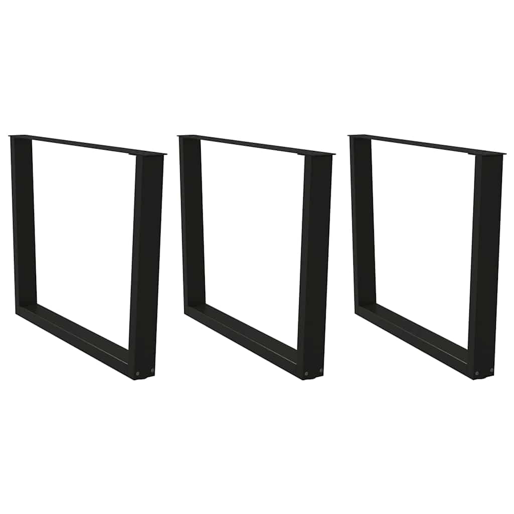 Pieds de table à manger en forme de V, 3 pièces, noir, 100 x (72-73,3) cm, acier - XIOS