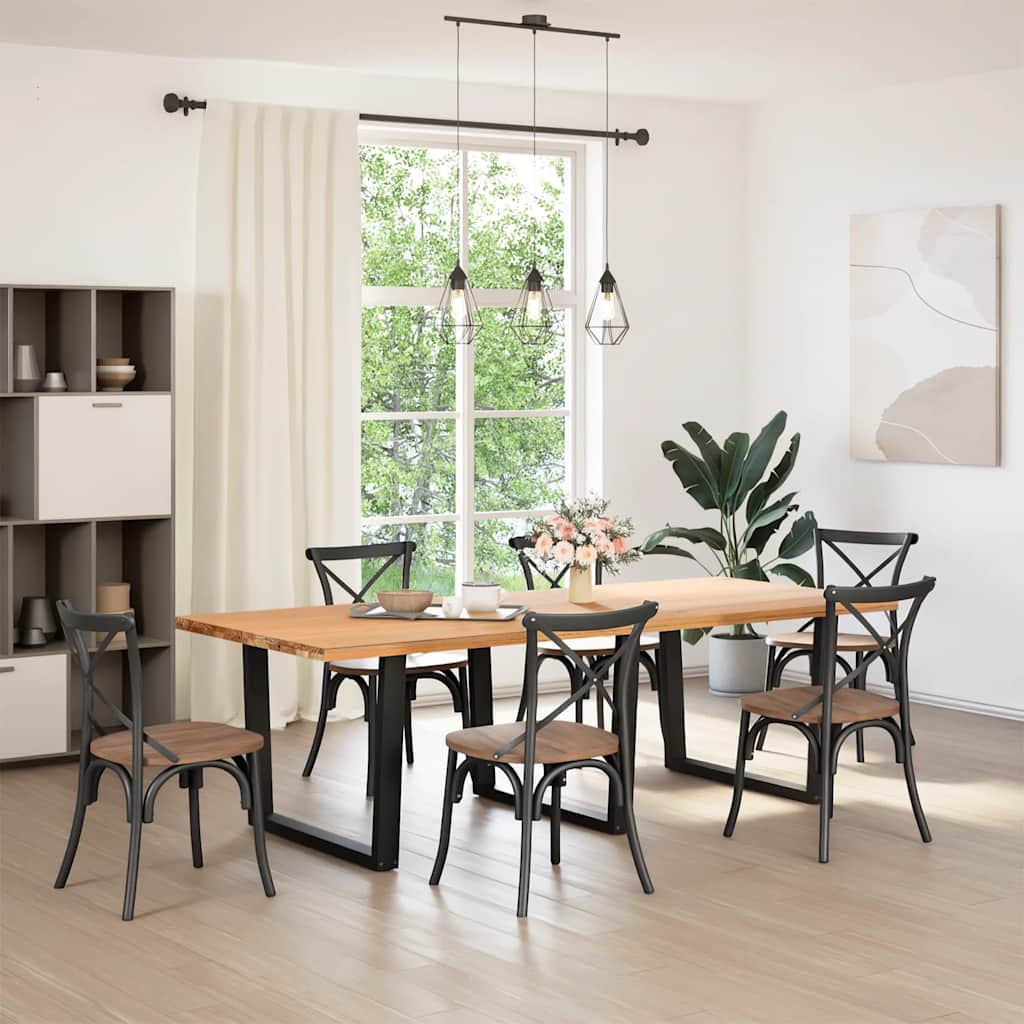 Pieds de table à manger en forme de V, 3 pièces, noir, 100 x (72-73,3) cm, acier - XIOS