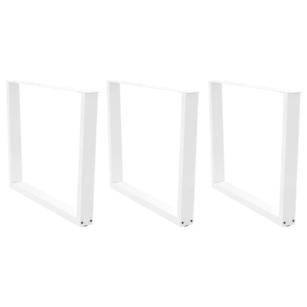 Pieds de table à manger en forme de V, 3 pièces, blanc, 100 x (72-73,3) cm, acier - XIOS