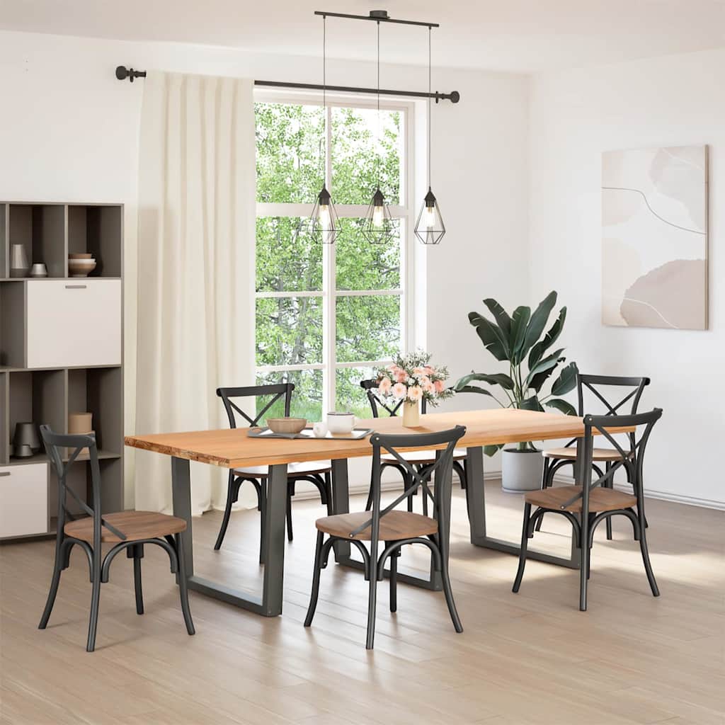 Pieds de table à manger en forme de V, 3 pièces, anthracite, 100 x (72-73,3) cm, acier - XIOS