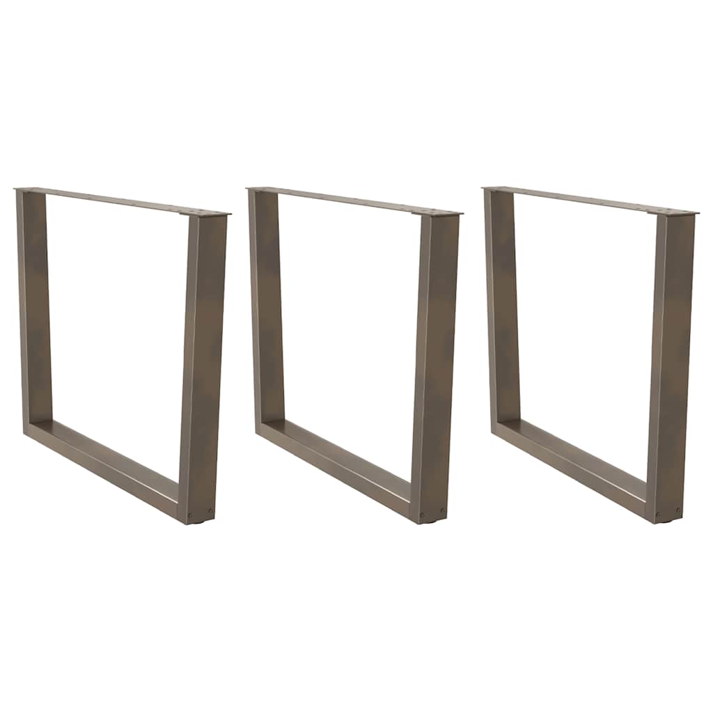 Pieds de table à manger en forme de V, 3 pièces, acier naturel, 100 x (72-73,3) cm - XIOS