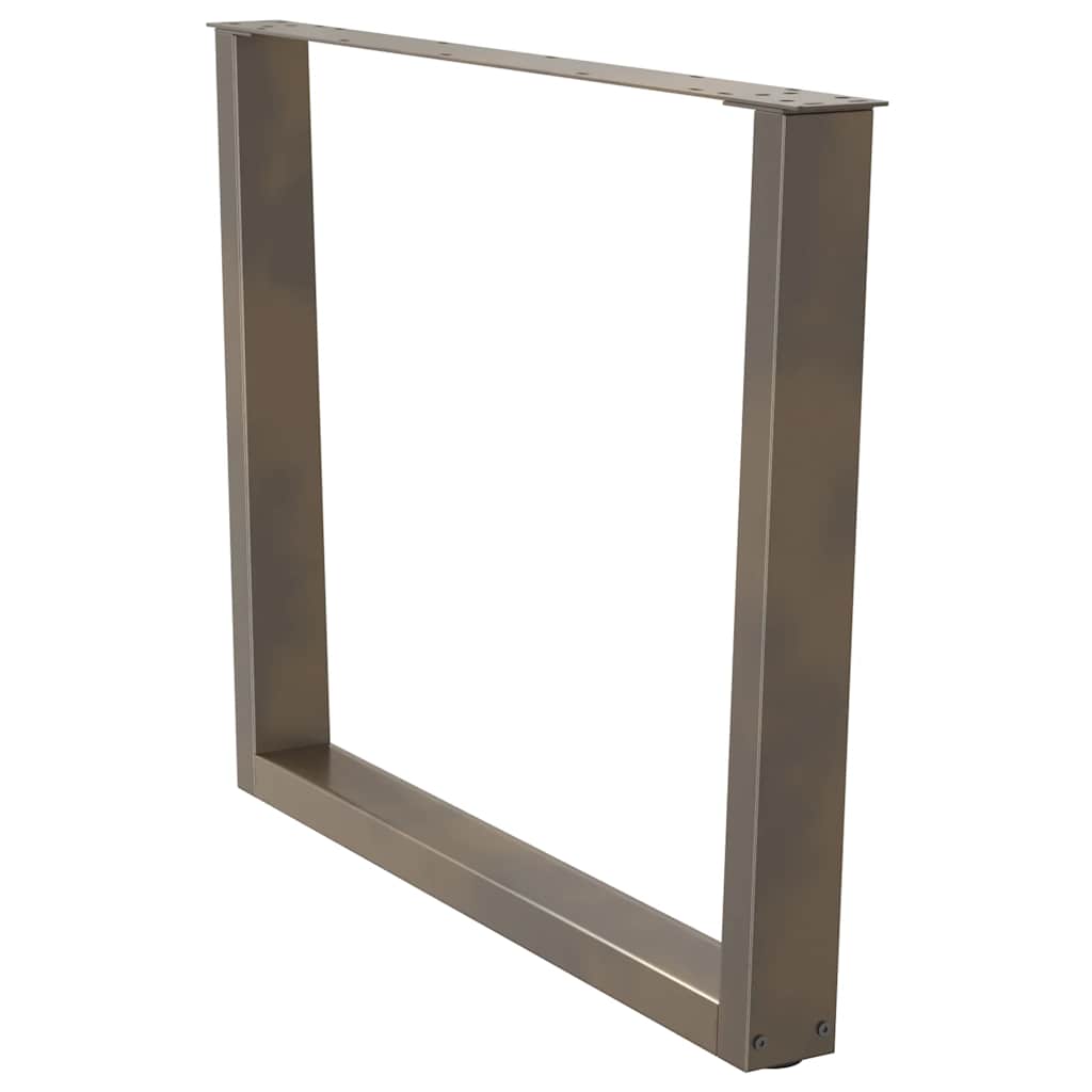Pieds de table à manger en forme de V, 3 pièces, acier naturel, 100 x (72-73,3) cm - XIOS