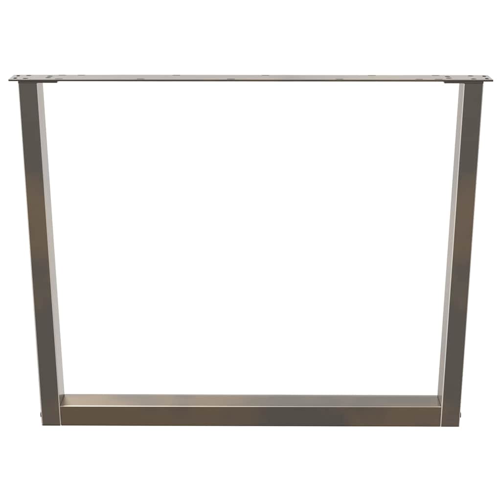 Pieds de table à manger en forme de V, 3 pièces, acier naturel, 100 x (72-73,3) cm - XIOS