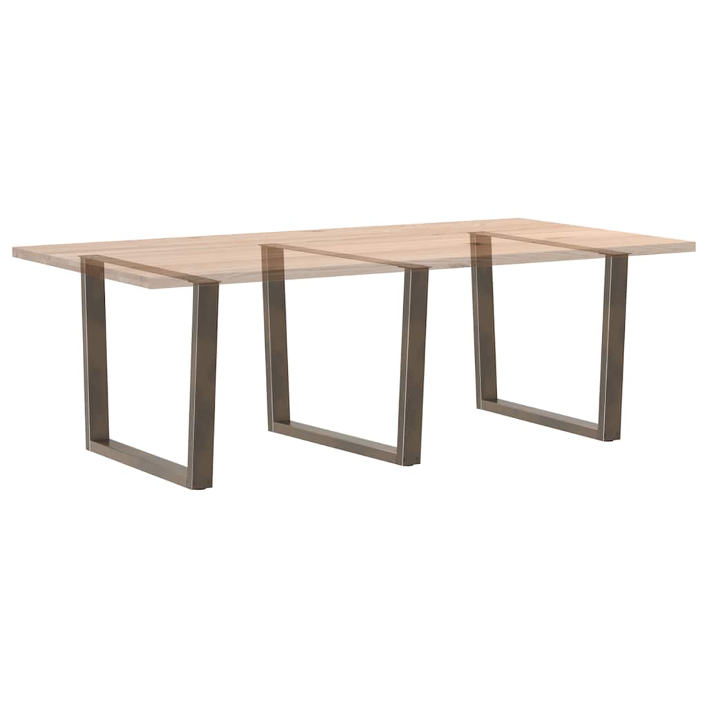 Pieds de table à manger en forme de V, 3 pièces, acier naturel, 100 x (72-73,3) cm - XIOS