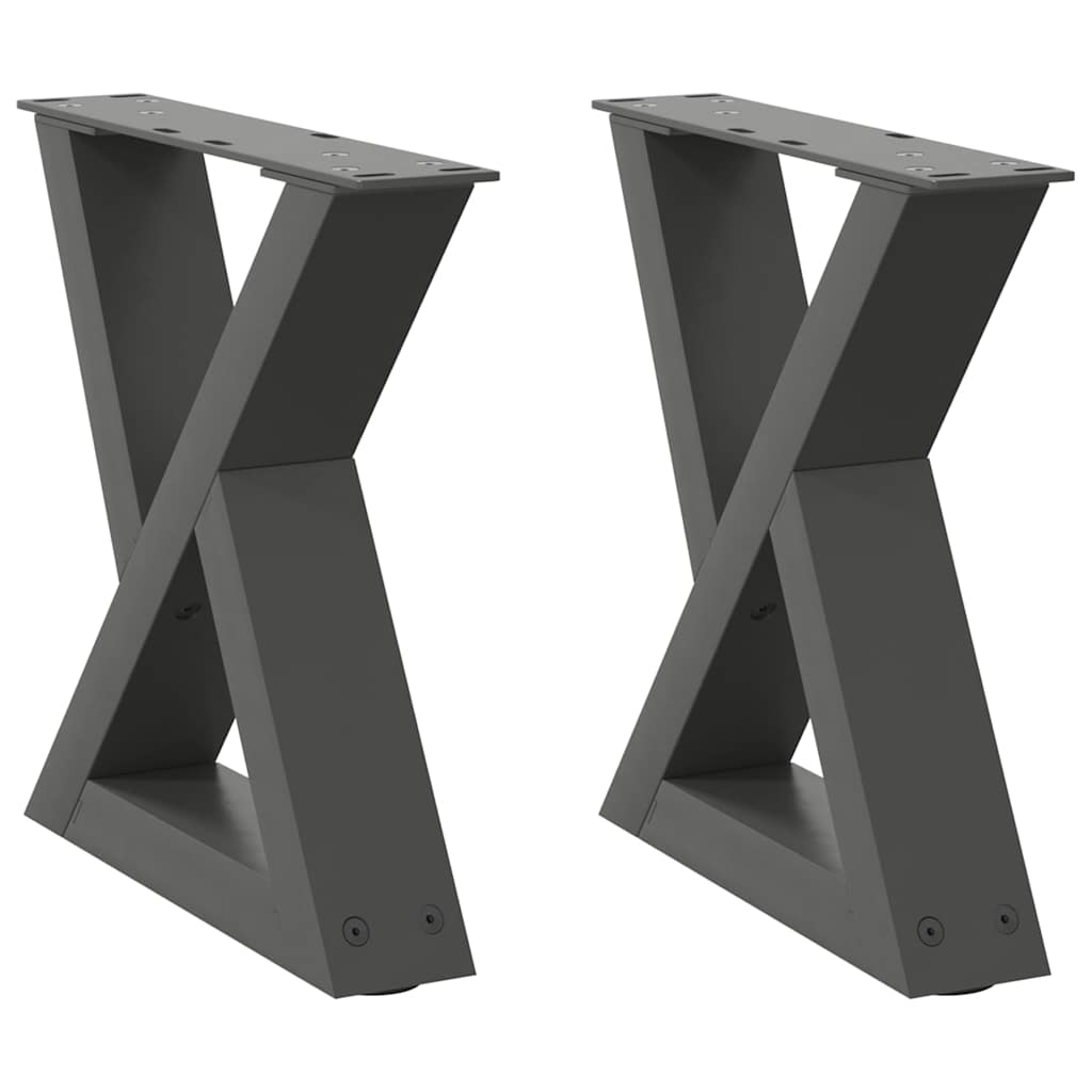 Pieds de table basse 2 pièces Anthracite 30 x (30-31,3) cm Acier - XIOS
