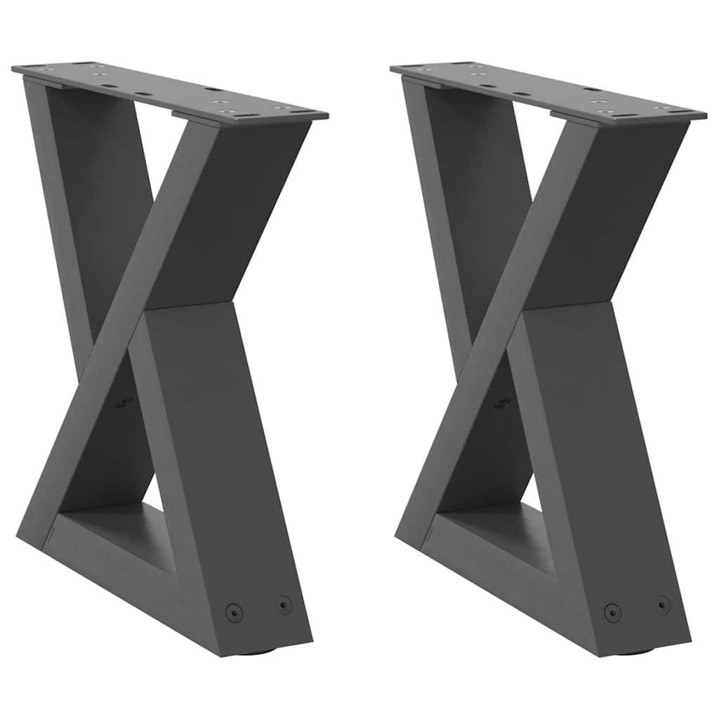 Pieds de table basse 2 pièces Anthracite 40 x (30-31,3) cm Acier - XIOS