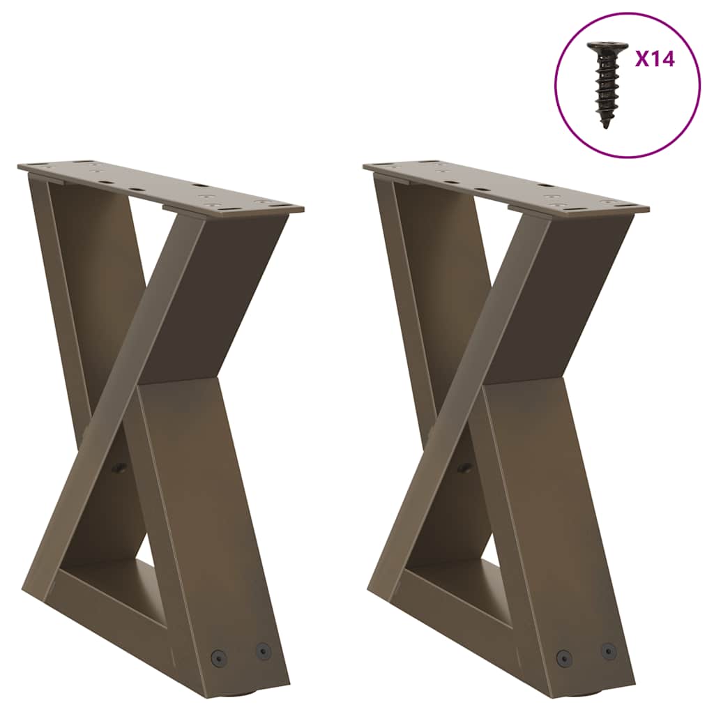 Pieds de table basse 2 pièces Acier naturel 40 x (30-31,3) cm Acier - XIOS
