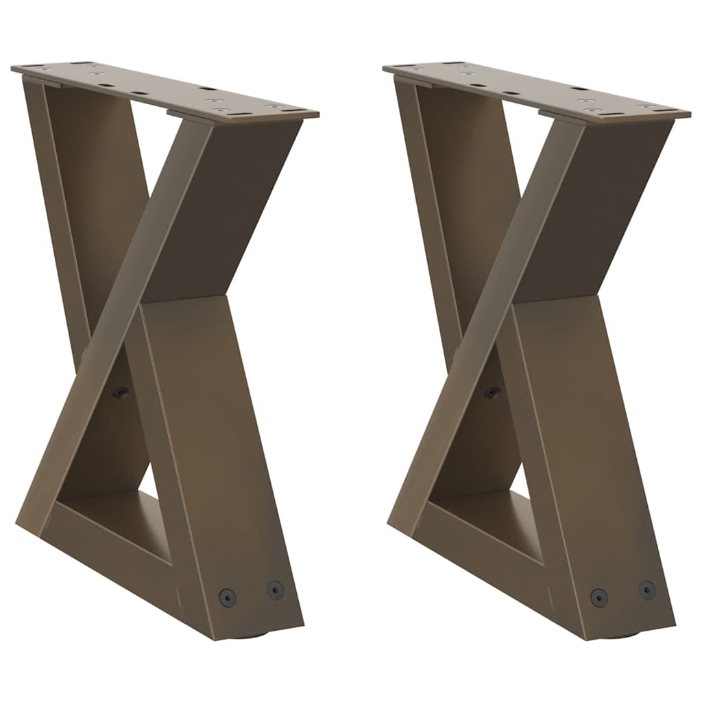 Pieds de table basse 2 pièces Acier naturel 40 x (30-31,3) cm Acier - XIOS