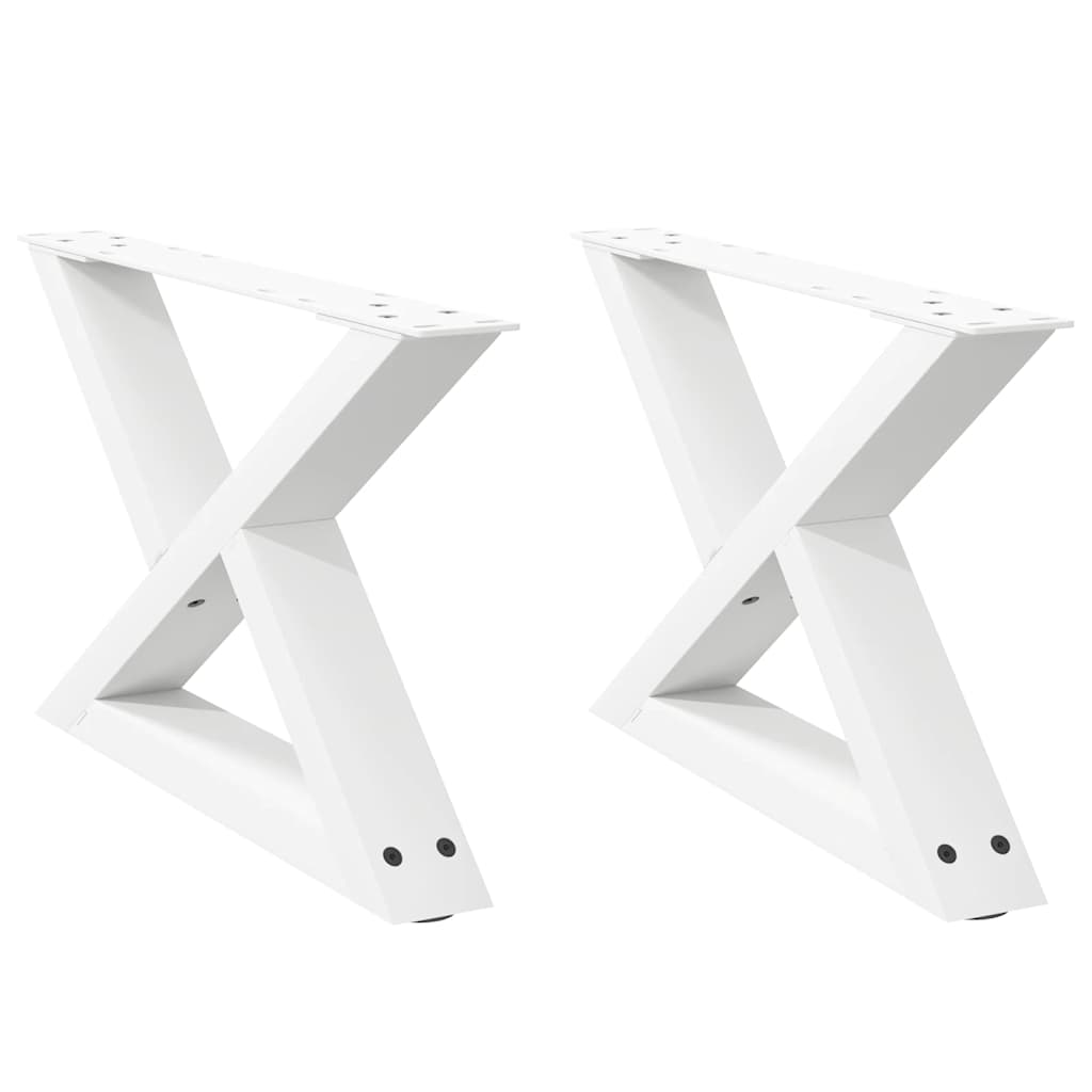 Pieds de table basse 2 pièces Blanc 50 x (30-31,3) cm Acier - XIOS