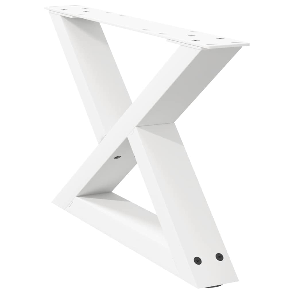 Pieds de table basse 2 pièces Blanc 60 x (30-31,3) cm Acier - XIOS