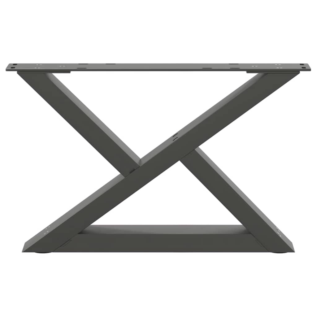 Pieds de table basse 2 pièces Anthracite 60 x (30-31,3) cm Acier - XIOS