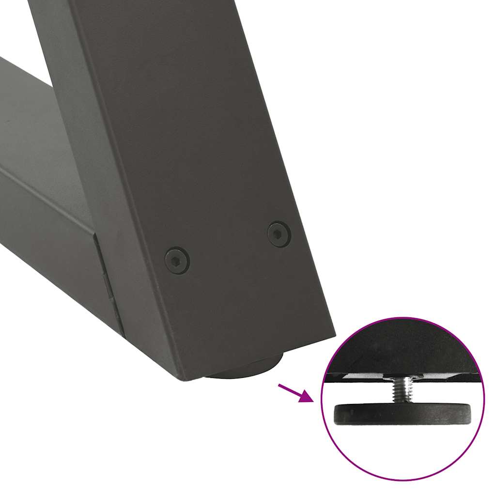 Pieds de table basse 2 pièces Anthracite 60 x (30-31,3) cm Acier - XIOS