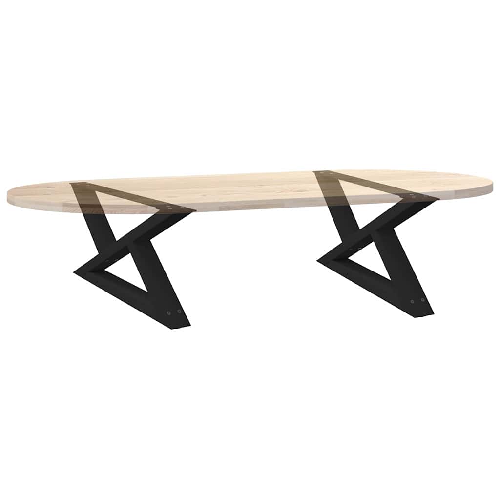 Pieds de table basse 2 pièces Noir 70 x (30-31,3) cm Acier - XIOS