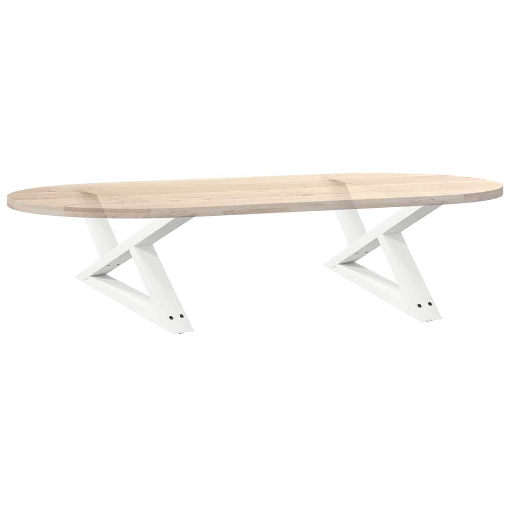 Pieds de table basse 2 pièces Blanc 70 x (30-31,3) cm Acier - XIOS