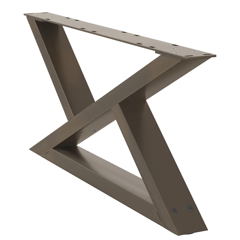 Pieds de table basse 2 pièces Acier naturel 70 x (30-31,3) cm Acier - XIOS