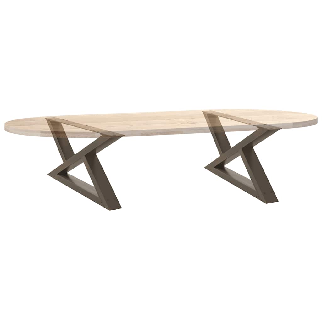 Pieds de table basse 2 pièces Acier naturel 70 x (30-31,3) cm Acier - XIOS