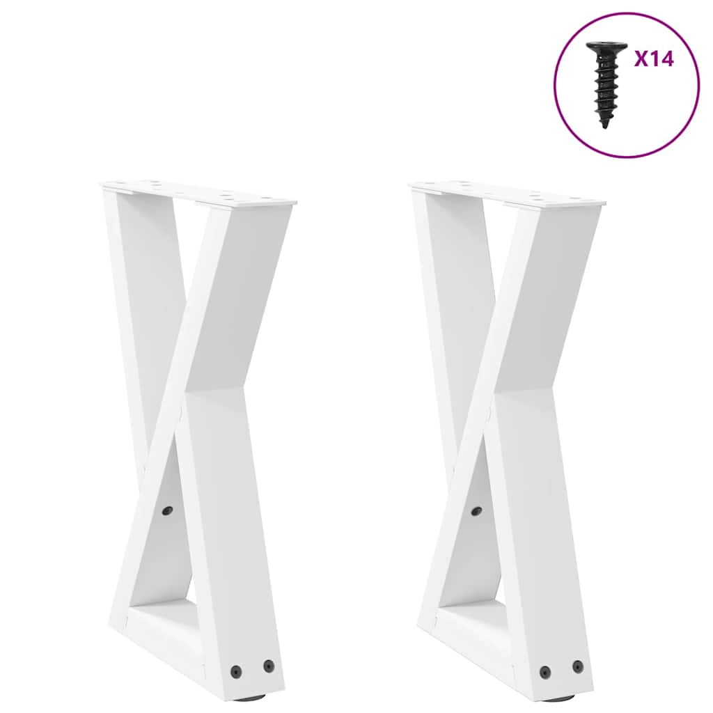 Pieds de table basse 2 pièces Blanc 28 x (42-43,3) cm Acier - XIOS