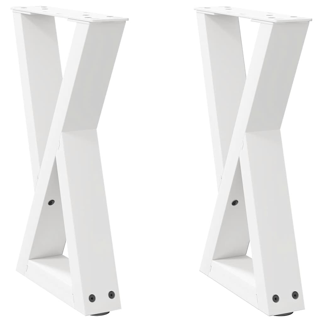 Pieds de table basse 2 pièces Blanc 28 x (42-43,3) cm Acier - XIOS