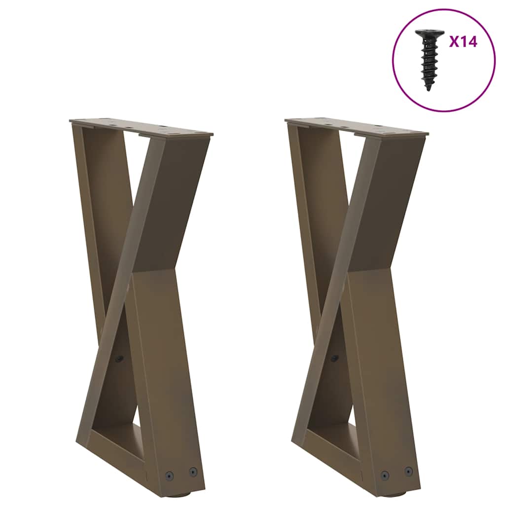 Pieds de table basse 2 pièces Acier naturel 28 x (42-43,3) cm Acier - XIOS