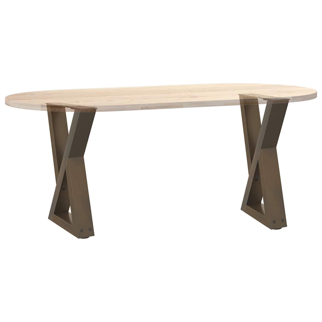 Pieds de table basse 2 pièces Acier naturel 28 x (42-43,3) cm Acier - XIOS