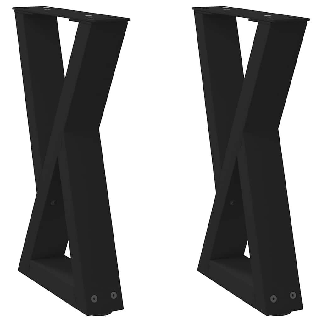 Pieds de table basse 2 pièces Noir 38 x (42-43,3) cm Acier - XIOS
