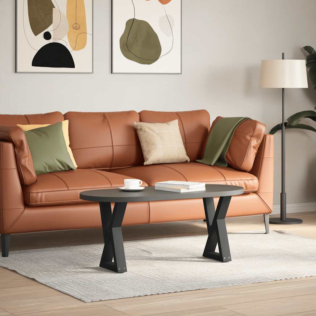 Pieds de table basse 2 pièces Noir 38 x (42-43,3) cm Acier - XIOS