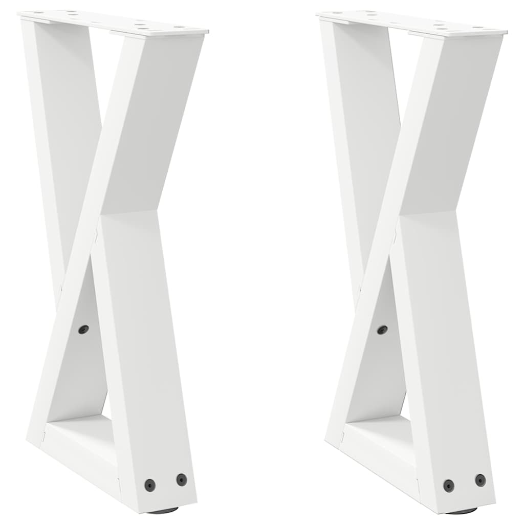 Pieds de table basse 2 pcs blanc 38x(42-43,3) cm acier Pieds de table vidaXL