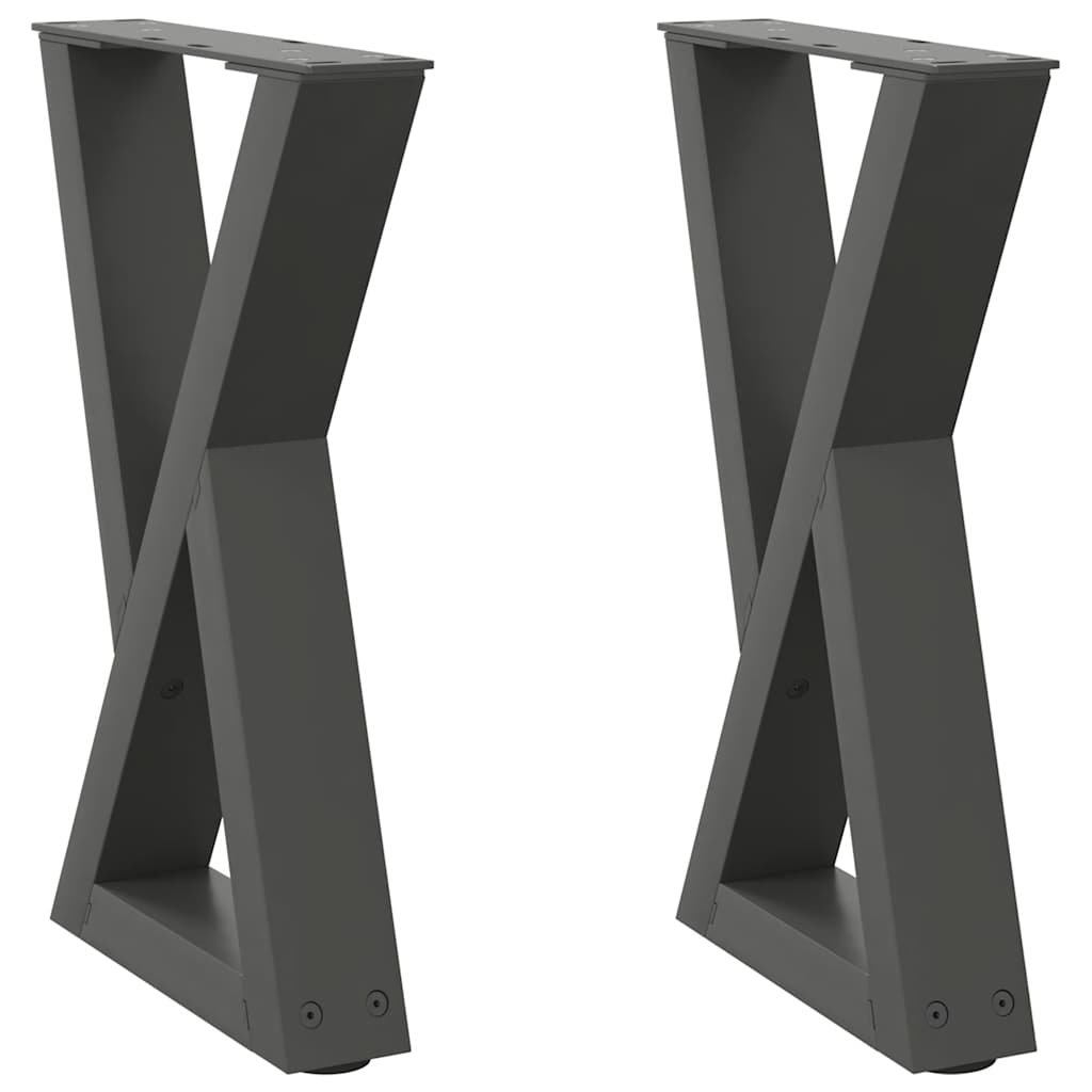 Pieds de table basse 2 pièces Anthracite 38 x (42-43,3) cm Acier - XIOS