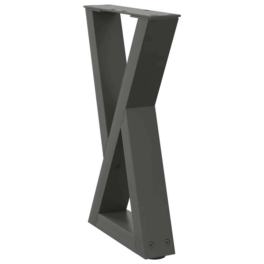 Pieds de table basse 2 pièces Anthracite 38 x (42-43,3) cm Acier - XIOS