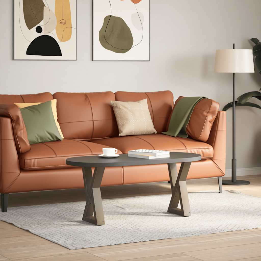 Pieds de table basse 2 pièces Acier naturel 38 x (42-43,3) cm Acier - XIOS