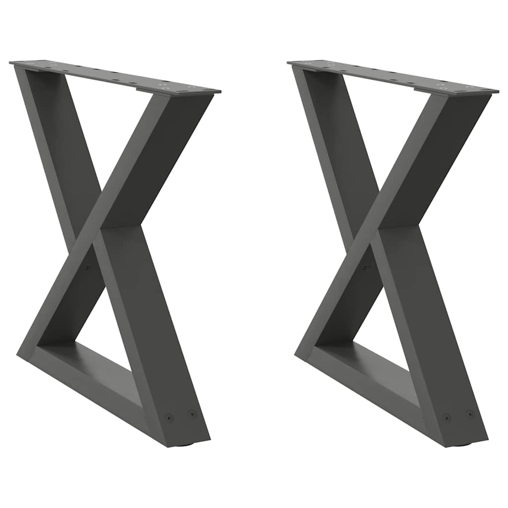 Pieds de table basse 2 pièces Anthracite 50 x (42-43,3) cm Acier - XIOS