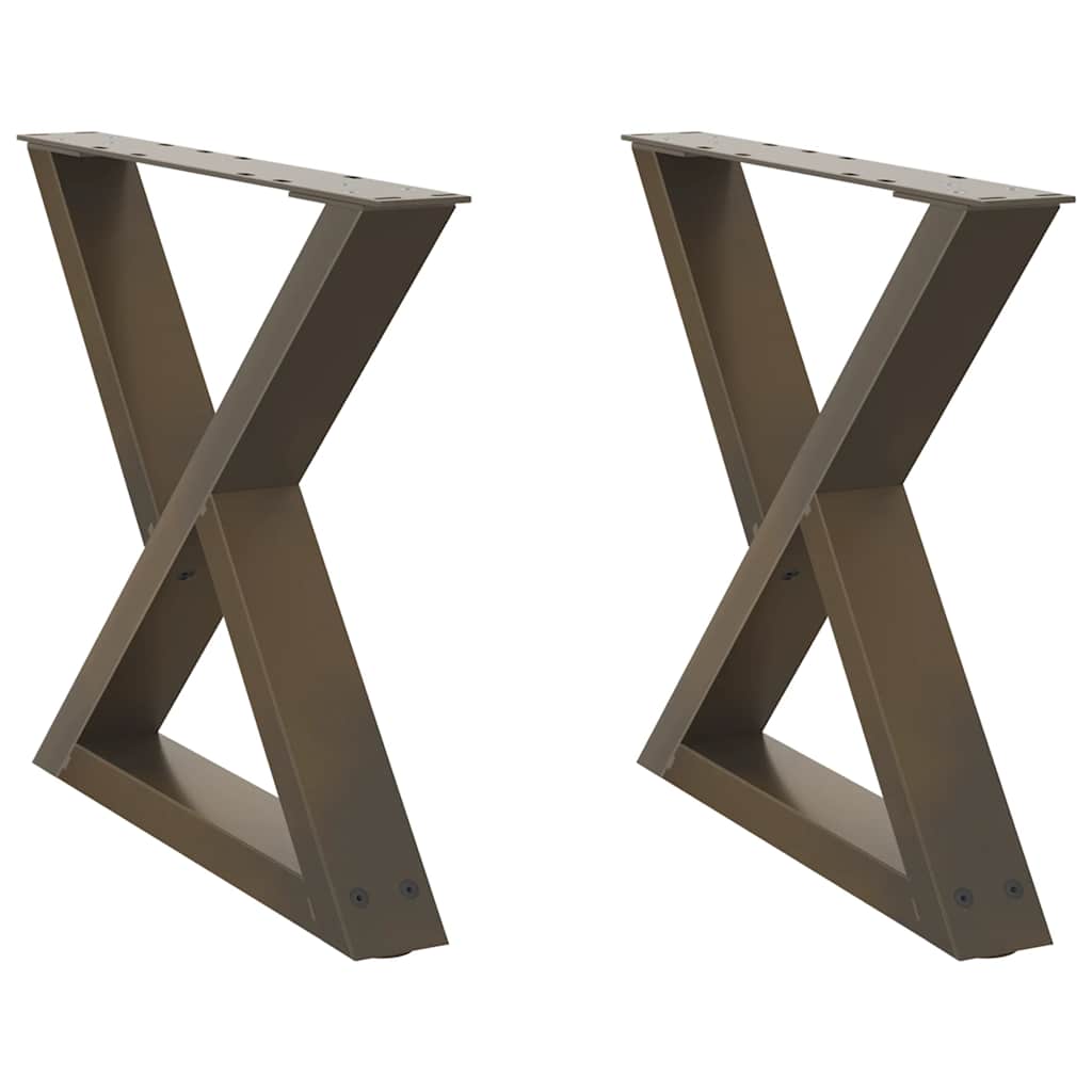 Pieds de table basse 2 pièces Acier naturel 50 x (42-43,3) cm Acier - XIOS