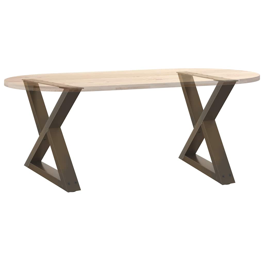 Pieds de table basse 2 pièces Acier naturel 50 x (42-43,3) cm Acier - XIOS