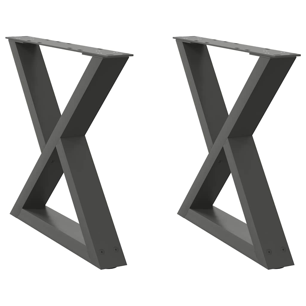 Pieds de table basse 2 pièces Anthracite 60 x (42-43,3) cm Acier - XIOS