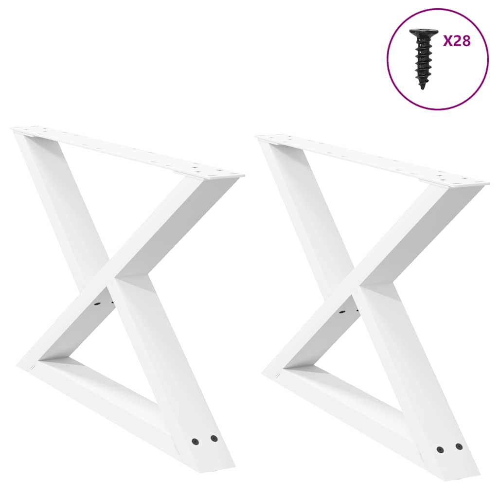 Pieds de table basse 2 pièces Blanc 70 x (42-43,3) cm Acier - XIOS