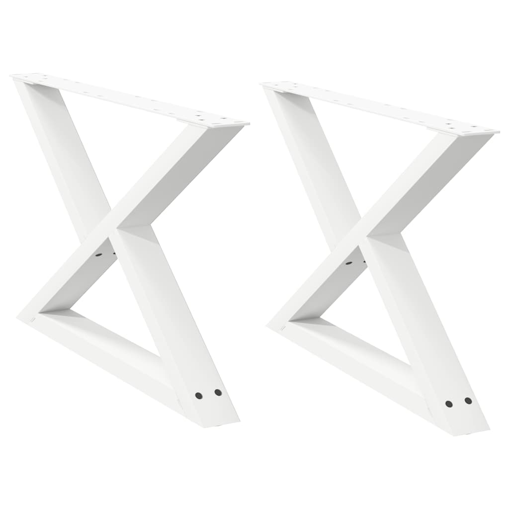 Pieds de table basse 2 pièces Blanc 70 x (42-43,3) cm Acier - XIOS