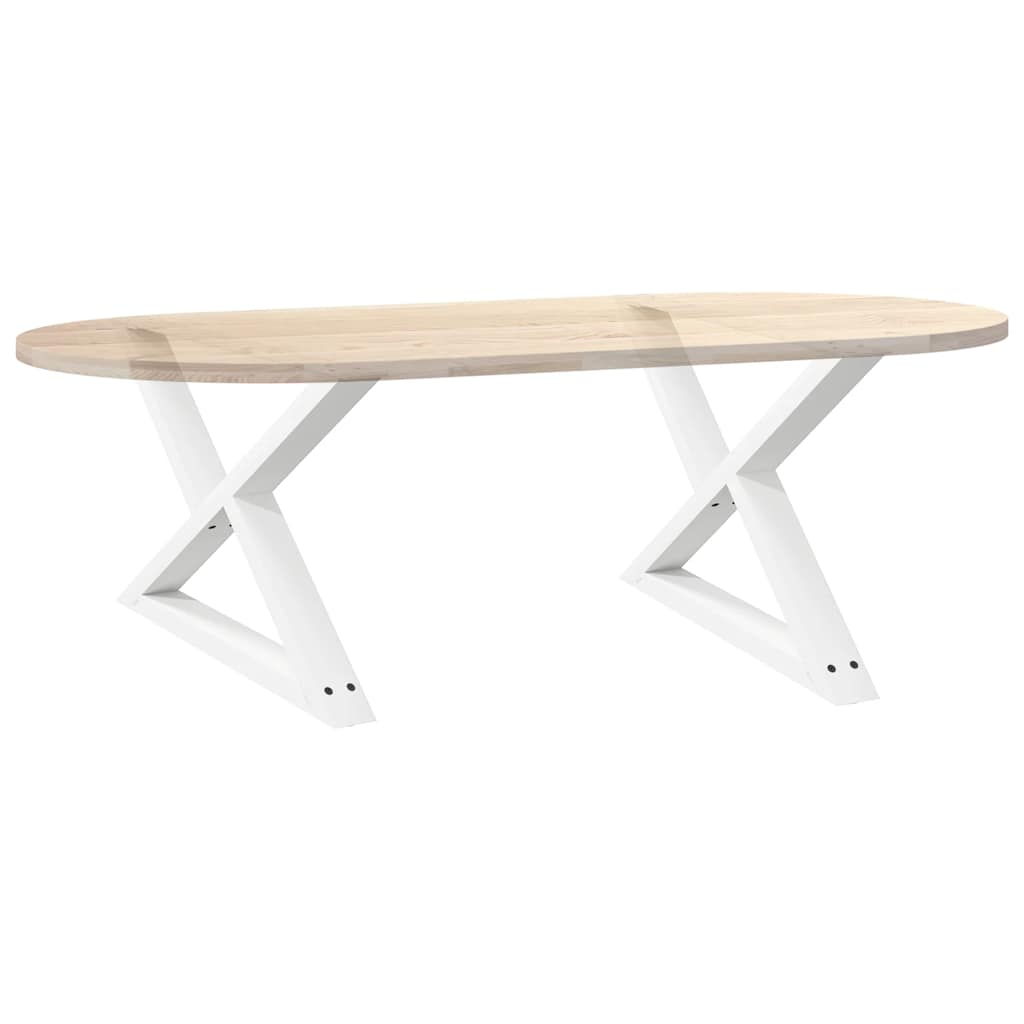 Pieds de table basse 2 pièces Blanc 70 x (42-43,3) cm Acier - XIOS