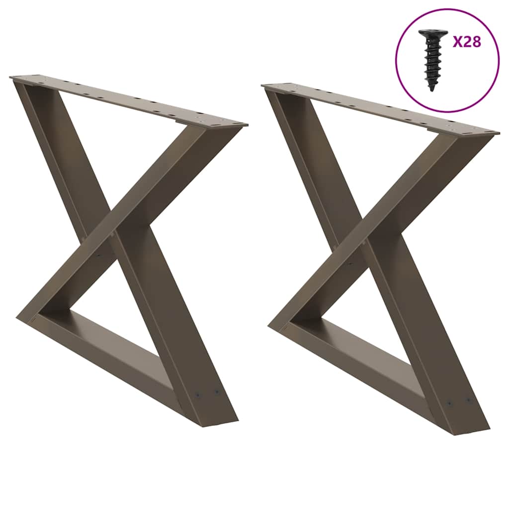 Pieds de table basse 2 pièces Acier naturel 70 x (42-43,3) cm Acier - XIOS