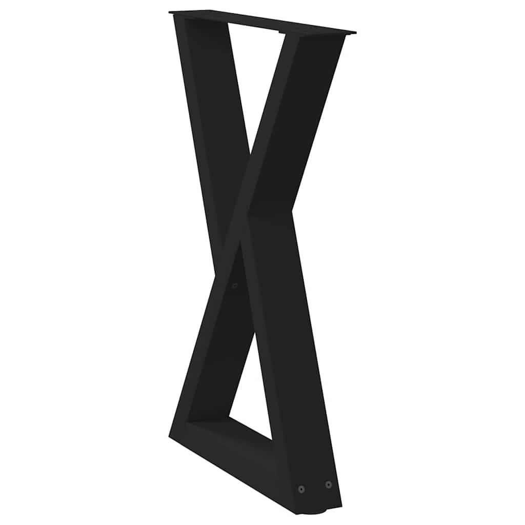 Pieds de table à manger 2 pièces Noir 50 x (72-73,3) cm Acier - XIOS