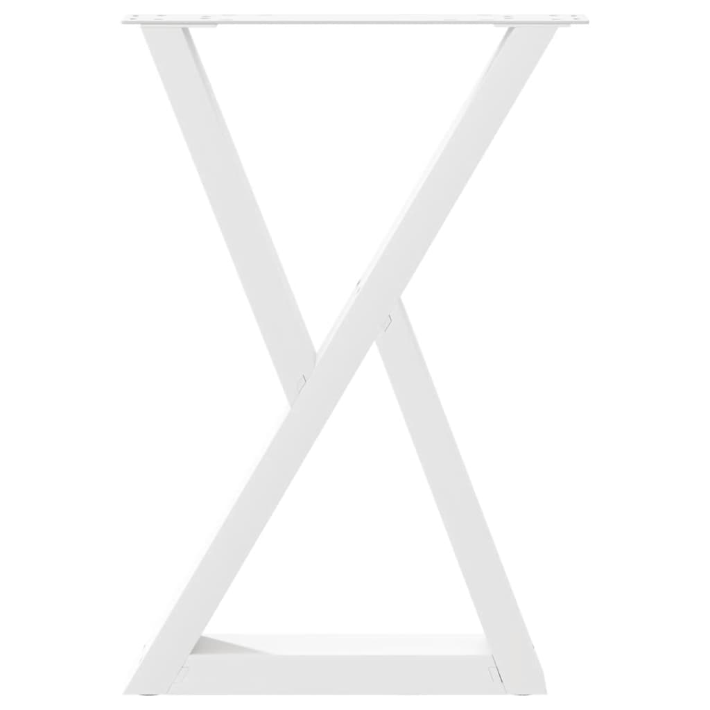 Pieds de table à manger 2 pièces Blanc 50 x (72-73,3) cm Acier - XIOS