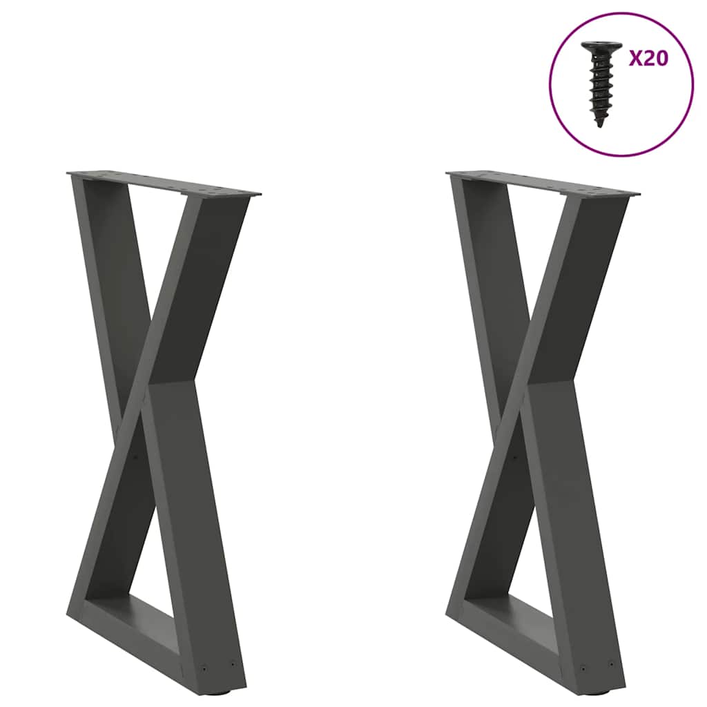 Pieds de table à manger 2 pièces Anthracite 50 x (72-73,3) cm Acier - XIOS