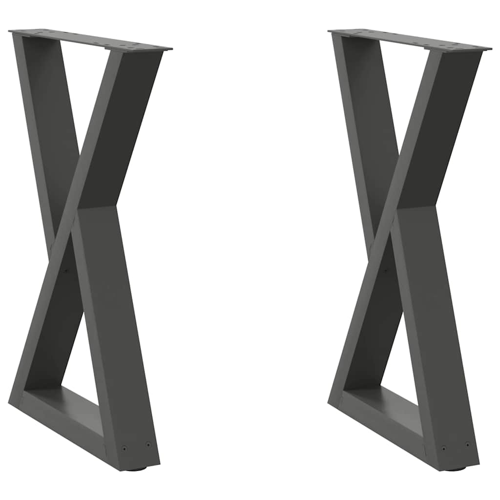 Pieds de table à manger 2 pièces Anthracite 60 x (72-73,3) cm Acier - XIOS