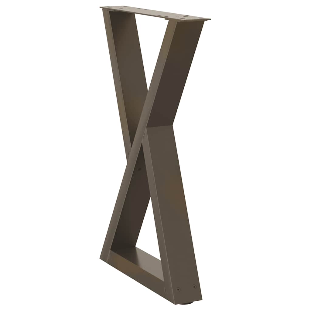 Pieds de table à manger 2 pièces Acier naturel 60 x (72-73,3) cm Acier - XIOS