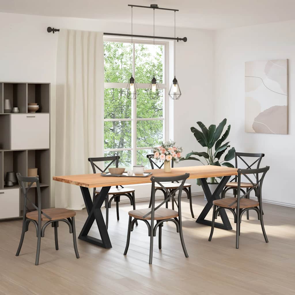 Pieds de table à manger 2 pièces Noir 70 x (72-73,3) cm Acier - XIOS