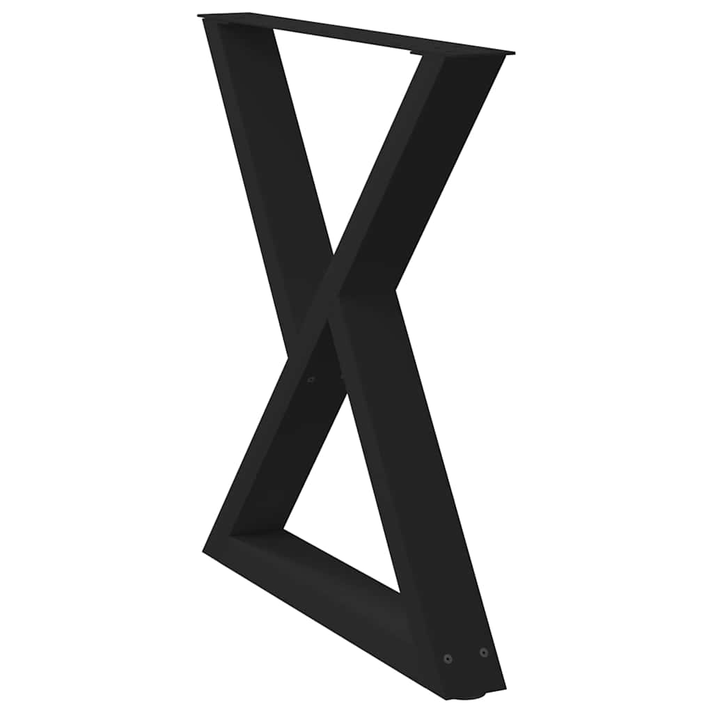 Pieds de table à manger 2 pièces Noir 70 x (72-73,3) cm Acier - XIOS