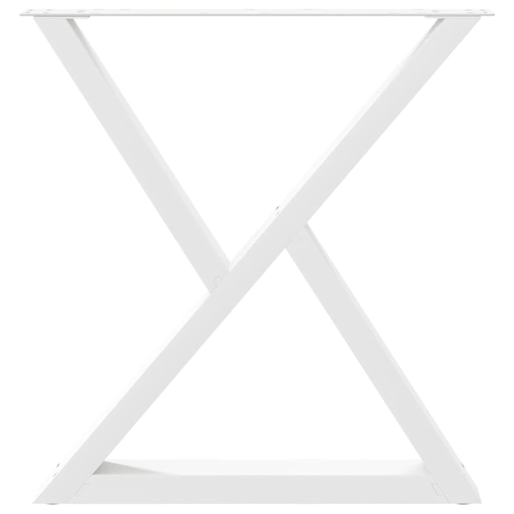 Pieds de table à manger 2 pièces Blanc 70 x (72-73,3) cm Acier - XIOS