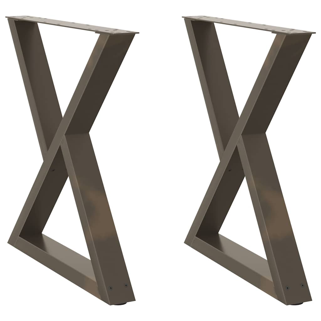 Pieds de table à manger 2 pièces Acier naturel 70 x (72-73,3) cm Acier - XIOS